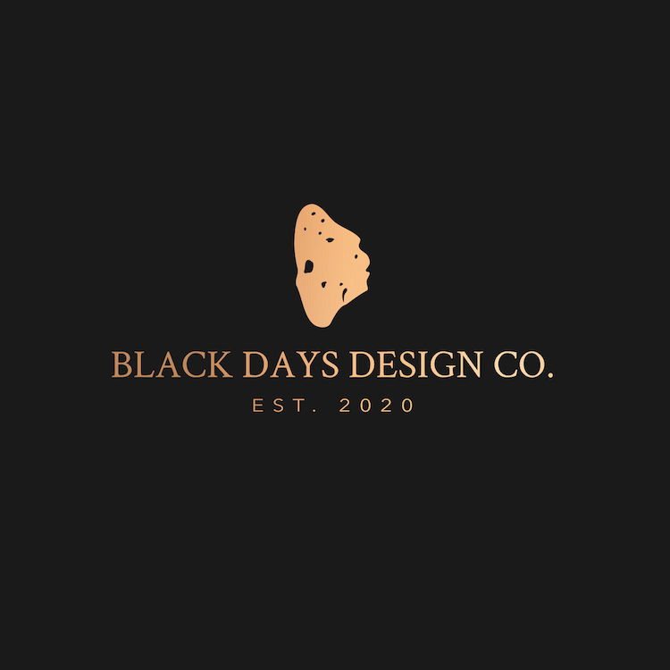 Gold logo design for Black Days Design